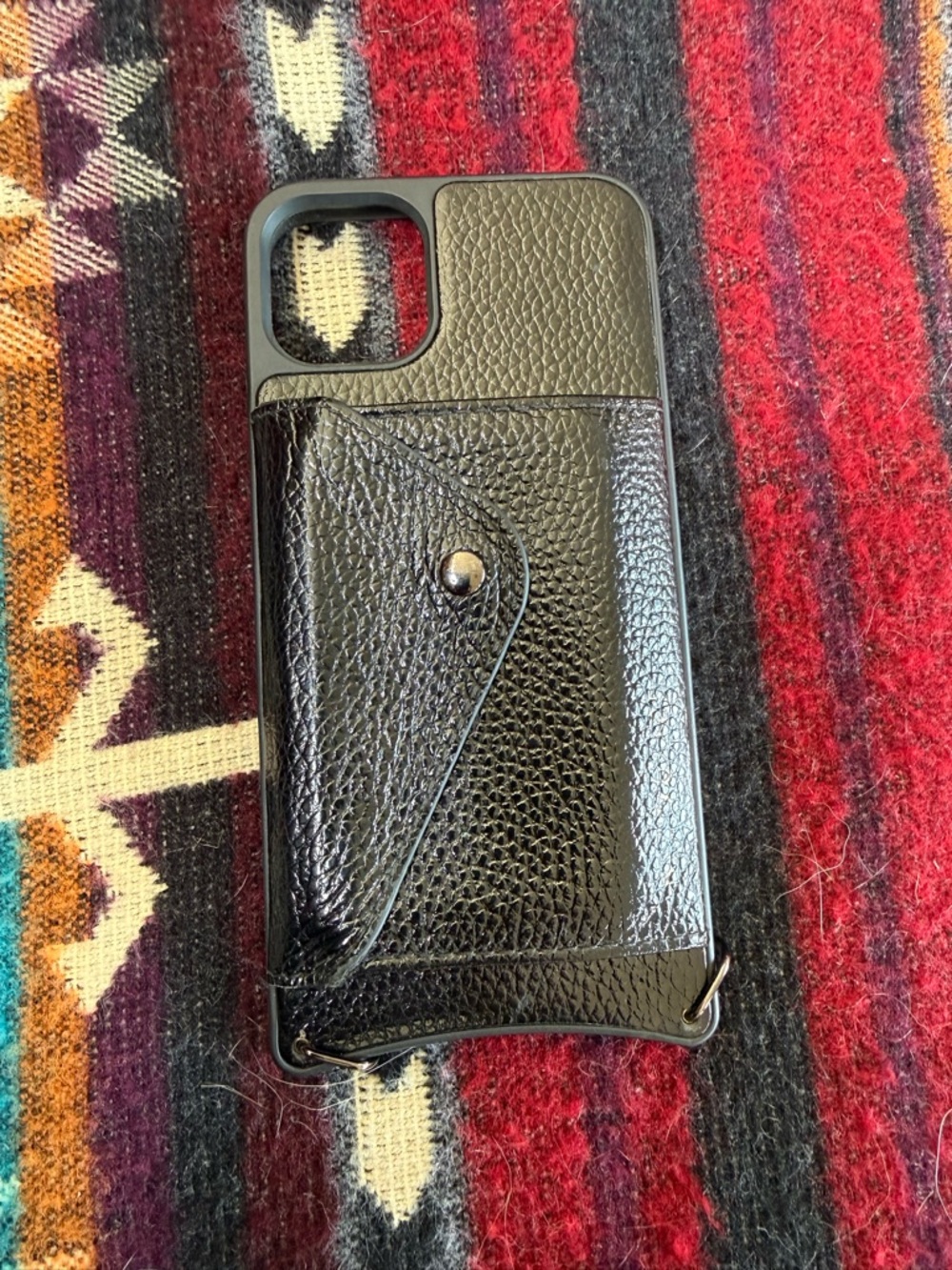 Bandolier Black Pebbled Leather IPhone 11 Pro Max Case Case Card Holder